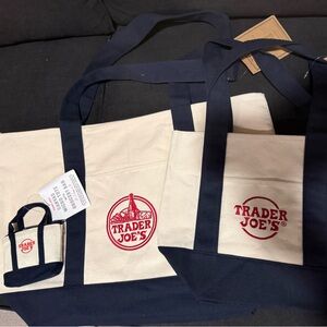 Trader Joe's Canvas Tote Bag Set